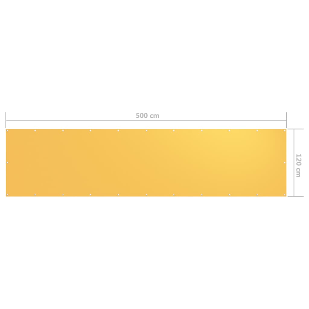 Balkonscherm 120X500 Cm Oxford Stof Geel 120 x 500 cm