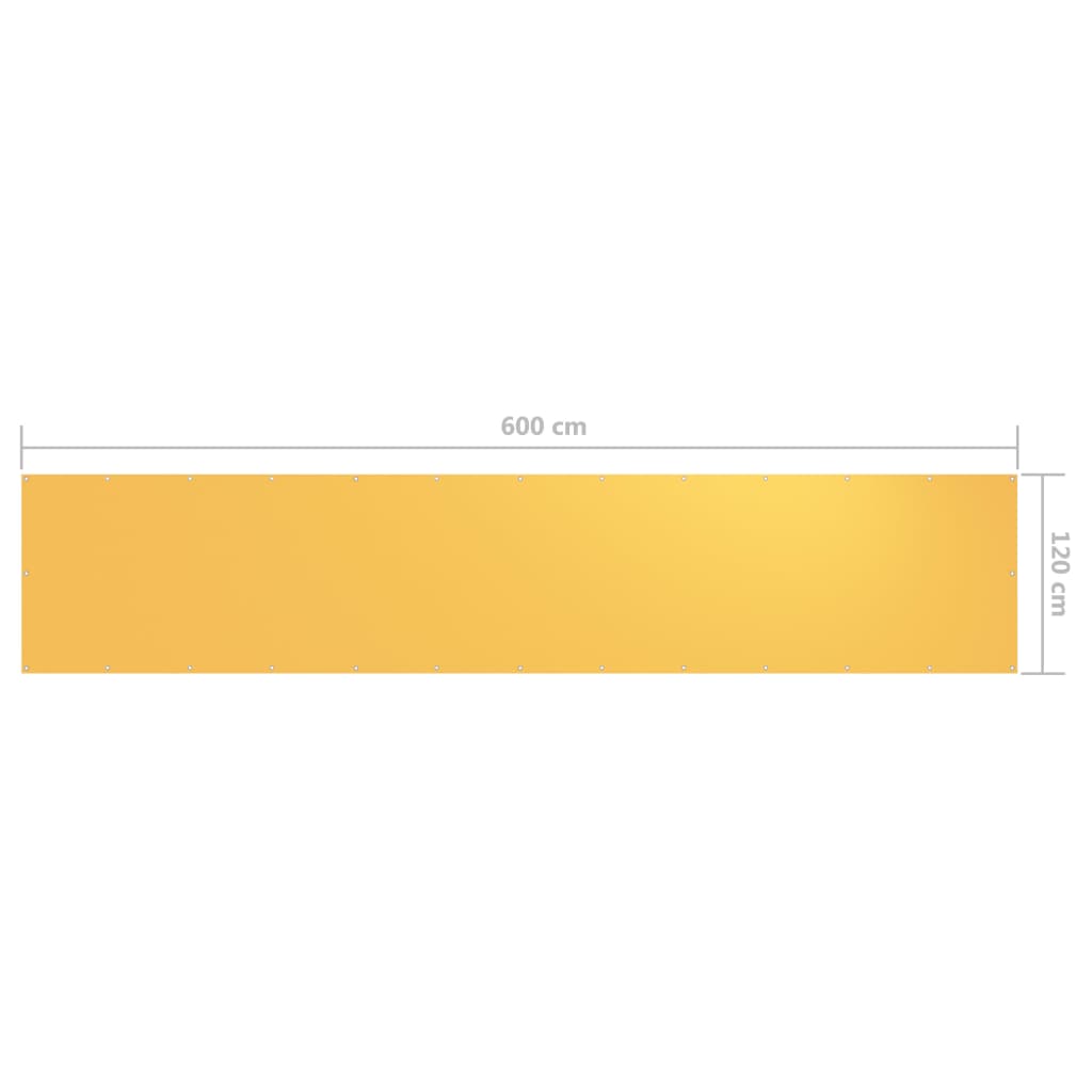 Balkonscherm 120X600 Cm Oxford Stof Geel 120 x 600 cm
