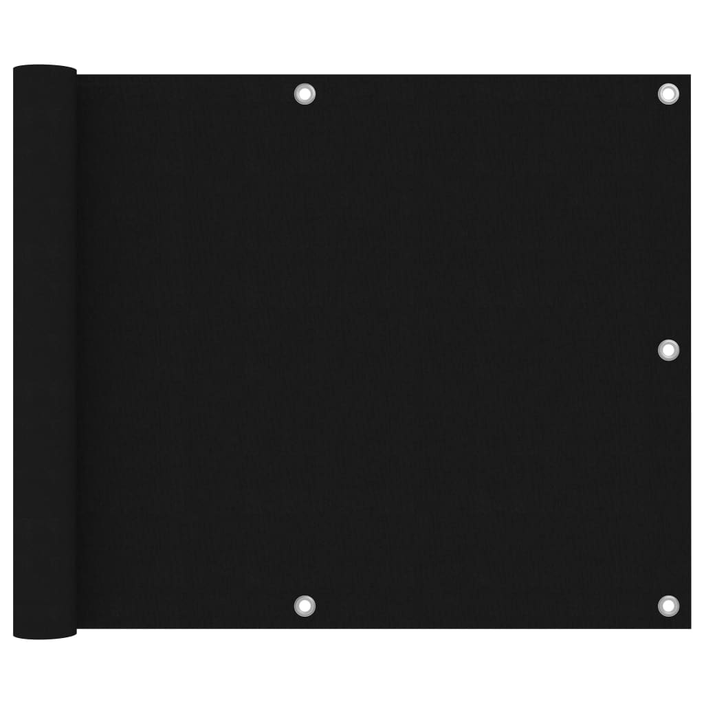 Balkonscherm 75X500 Cm Oxford Stof Zwart 75 x 500 cm