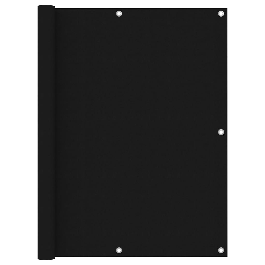 Balkonscherm 120X600 Cm Oxford Stof Zwart 120 x 600 cm