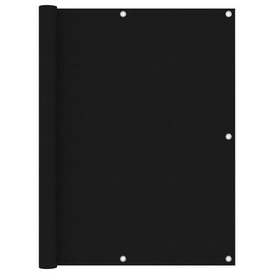 Balkonscherm 120X600 Cm Oxford Stof Zwart 120 x 600 cm