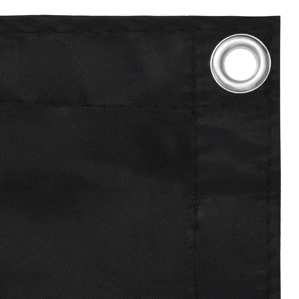 Balkonscherm 120X600 Cm Oxford Stof Zwart 120 x 600 cm