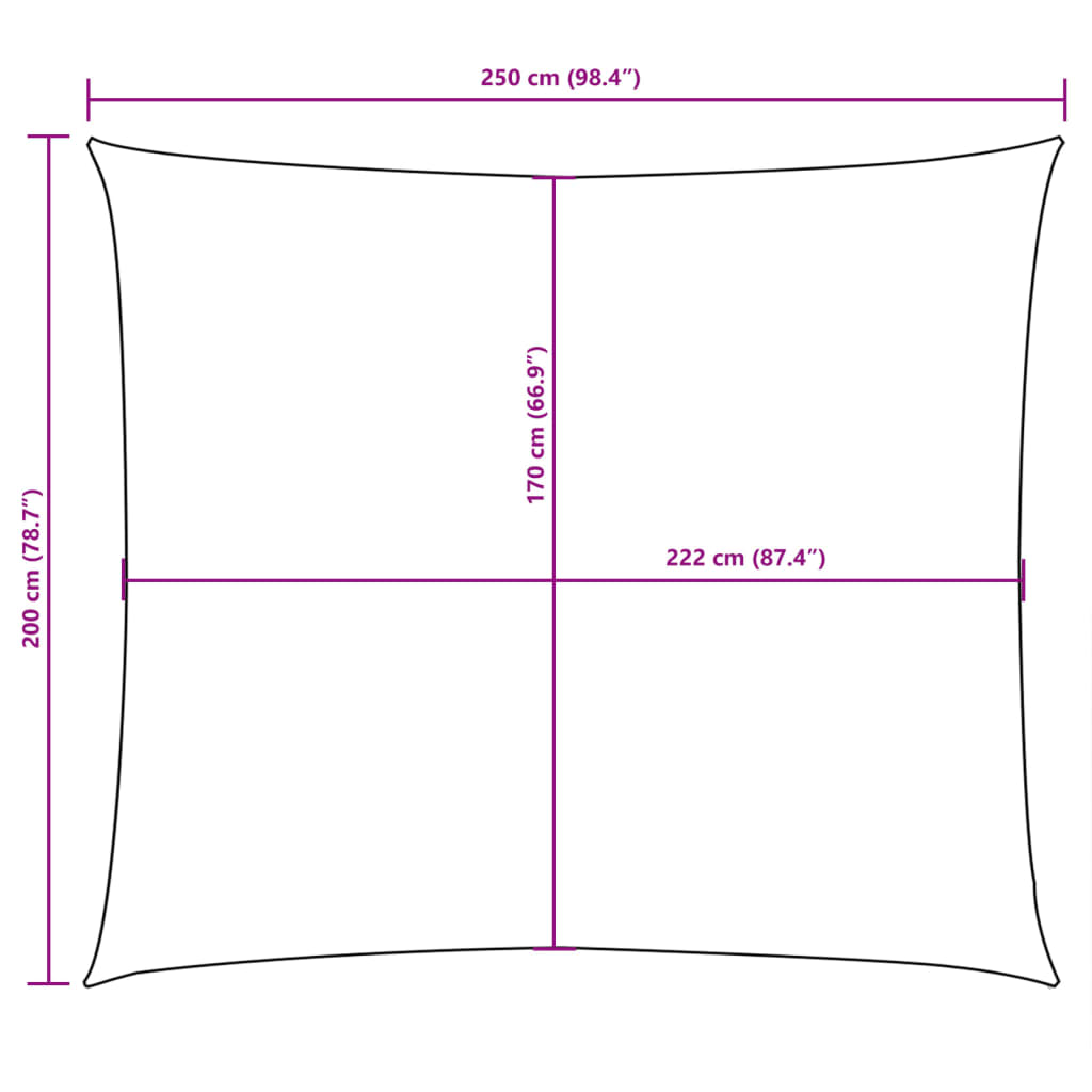 Zonnescherm rechthoekig 2x2,5 m oxford stof antracietkleurig