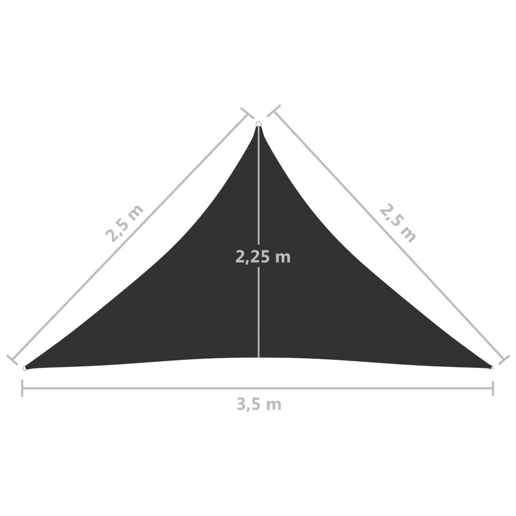 Zonnescherm Driehoekig 2,5X2,5X3,5 M Oxford Stof Antracietkleurig 2.5 x 2.5 x 3.5 m