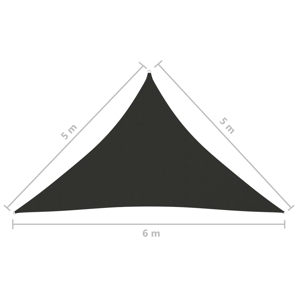 Zonnescherm Driehoekig 5X5X6 M Oxford Stof Antracietkleurig 5 x 5 x 6 m