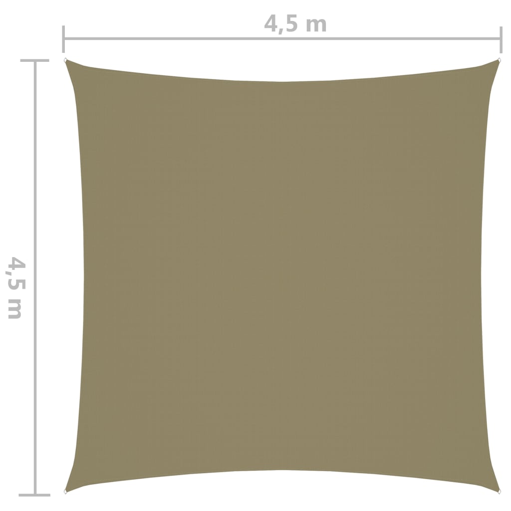 Zonnescherm Vierkant 4,5X4,5 M Oxford Stof Beige 4.5 x 4.5 m