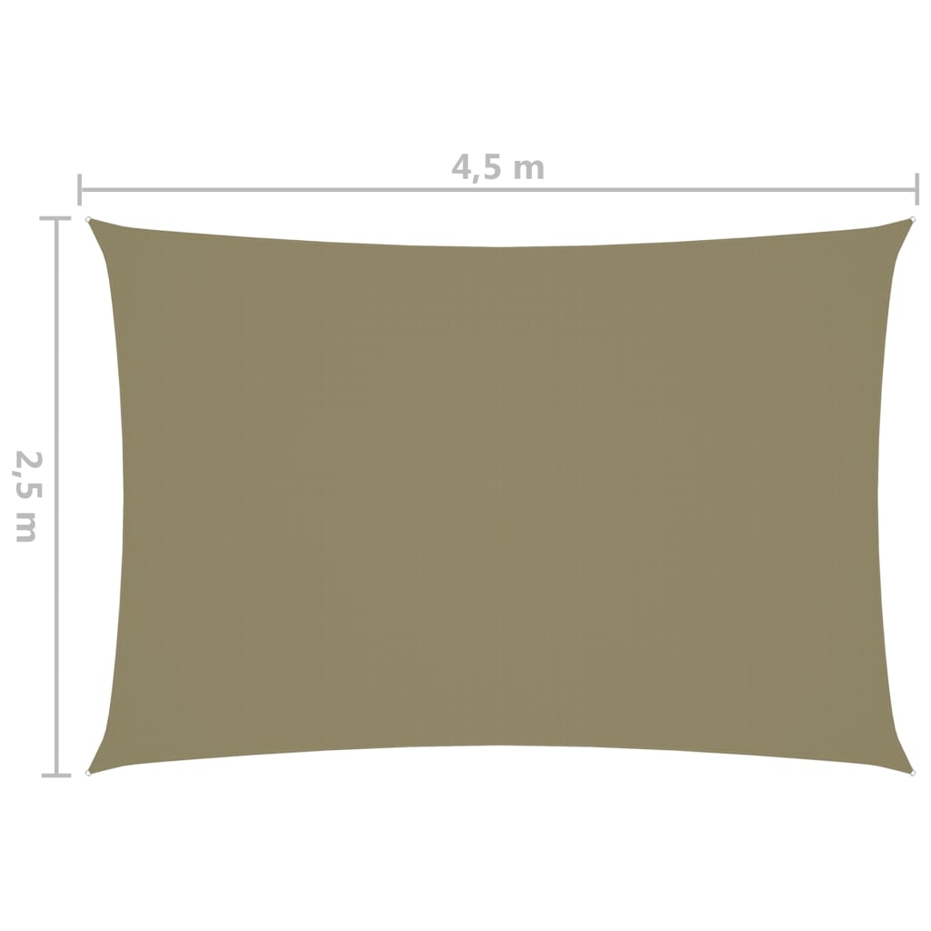 Zonnescherm rechthoekig 2,5x4,5 m oxford stof beige