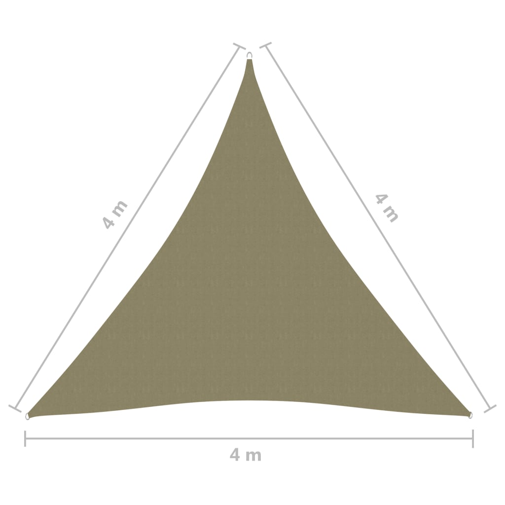 Zonnescherm Driehoekig 4X4X4 M Oxford Stof Beige 4 x 4 x 4 m