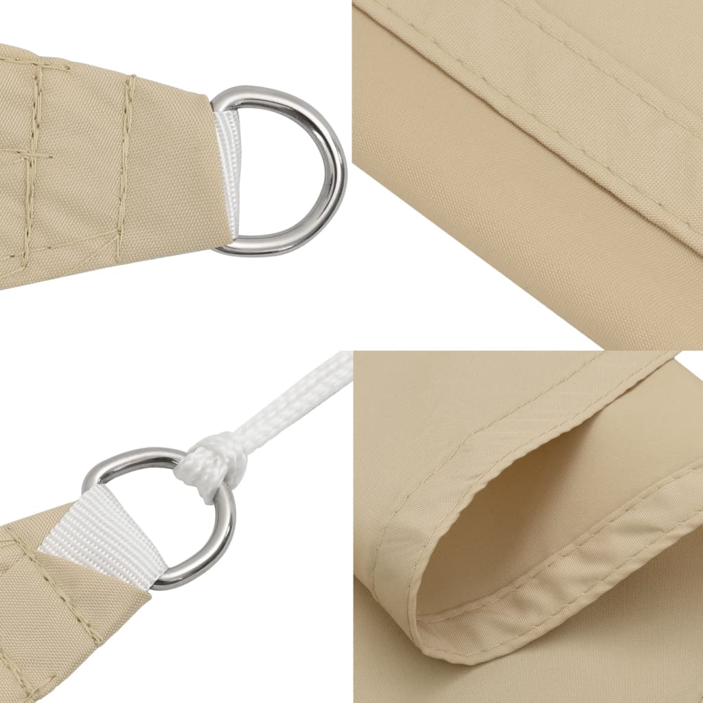 Zonnescherm driehoekig 5x7x7 m oxford stof beige