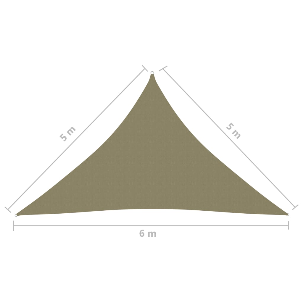 Zonnescherm Driehoekig 5X5X6 M Oxford Stof Beige 5 x 5 x 6 m