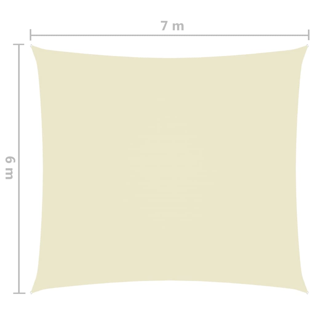 Zonnescherm rechthoekig 6x7 m oxford stof crèmekleurig