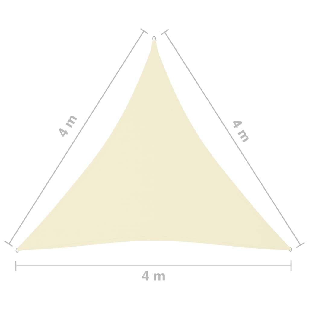Zonnescherm Driehoekig 4X4X4 M Oxford Stof Crèmekleurig 4 x 4 x 4 m