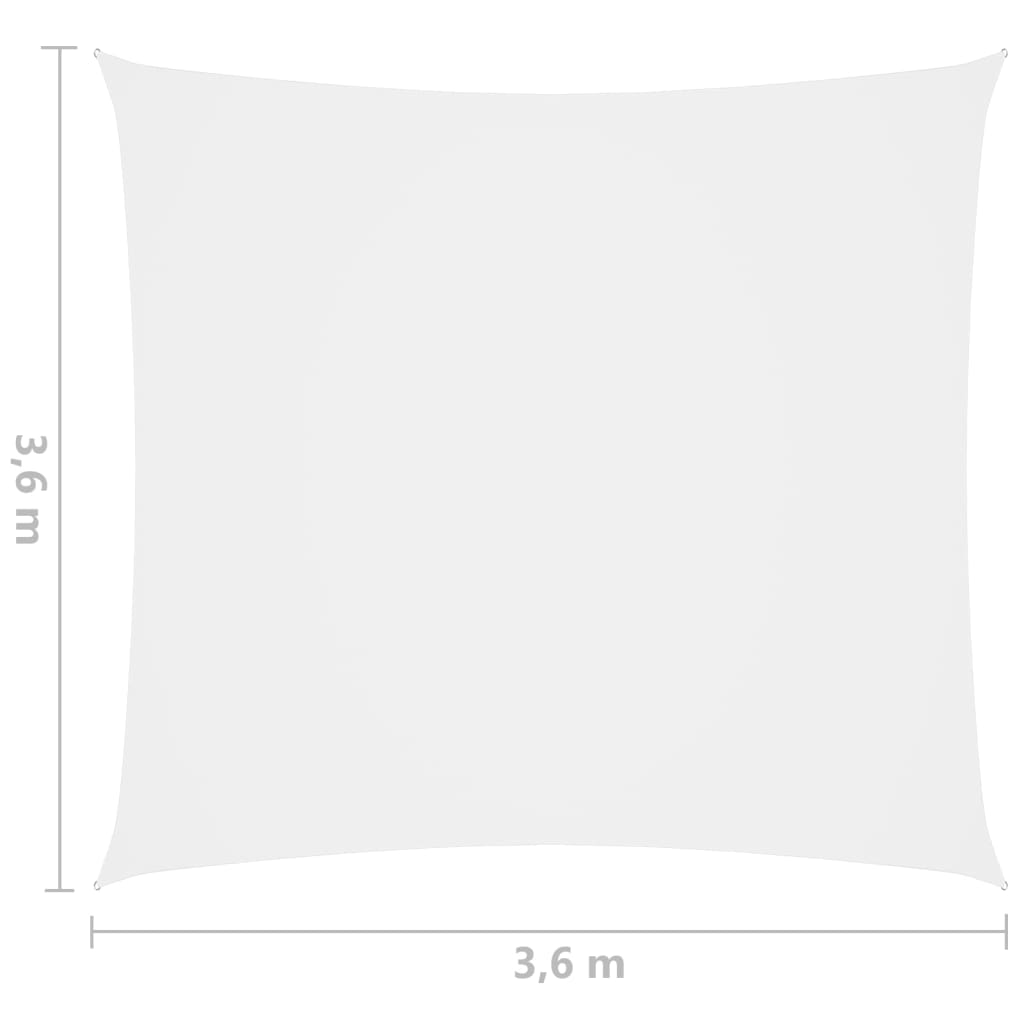 Zonnescherm Vierkant 3,6X3,6 M Oxford Stof Wit 3.6 x 3.6 m