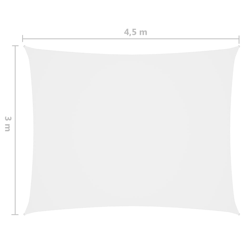 Zonnescherm Rechthoekig 3X4,5 M Oxford Stof Wit 3 x 4.5 m