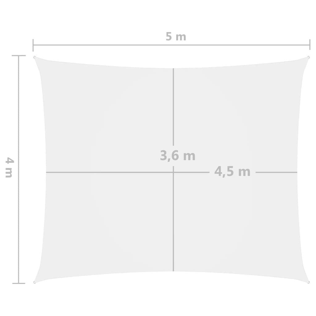 Zonnescherm Rechthoekig 4X5 M Oxford Stof Wit 4 x 5 m
