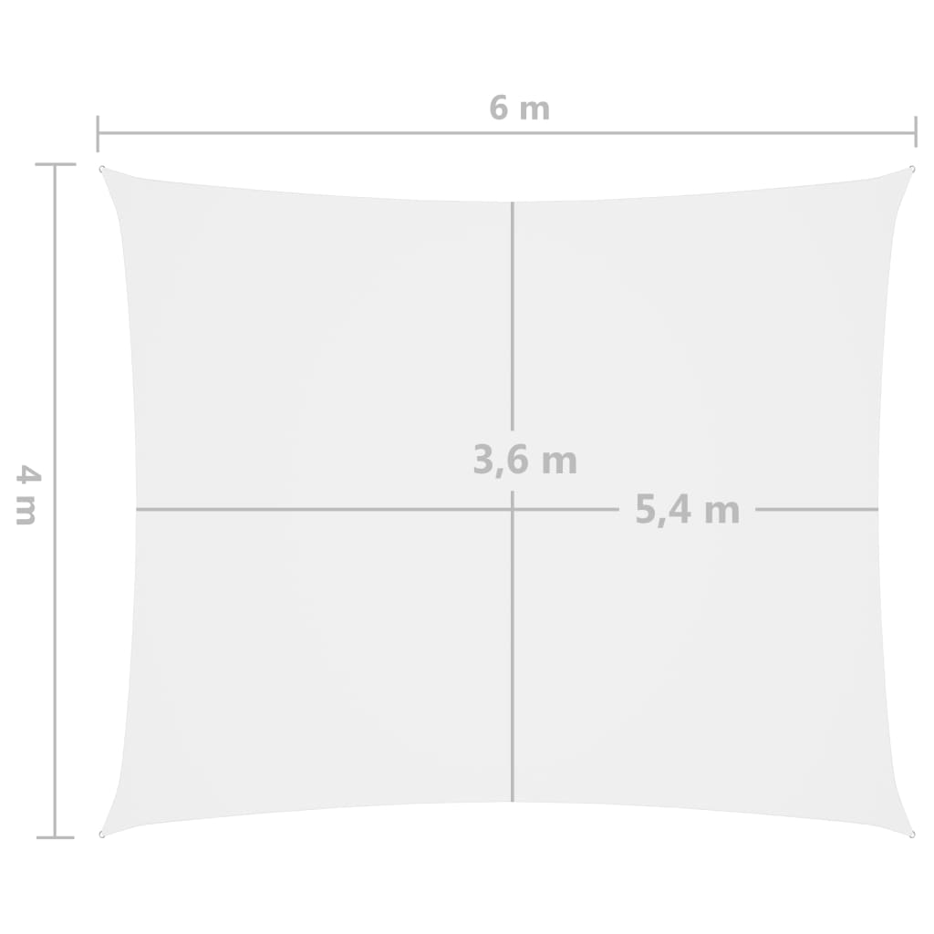 Zonnescherm Rechthoekig 4X6 M Oxford Stof Wit 4 x 6 m