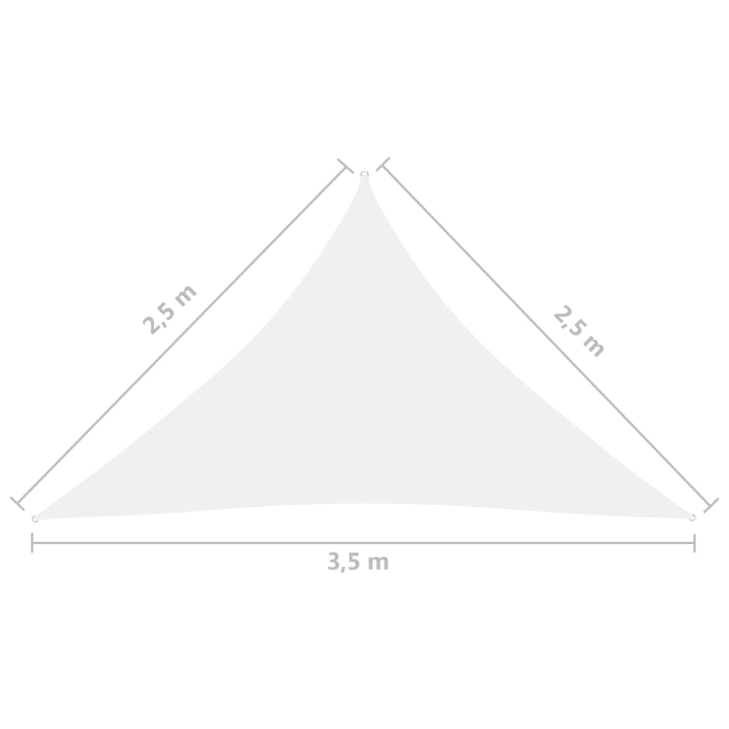 Zonnescherm Driehoekig 2,5X2,5X3,5 M Oxford Stof Wit 2.5 x 2.5 x 3.5 m