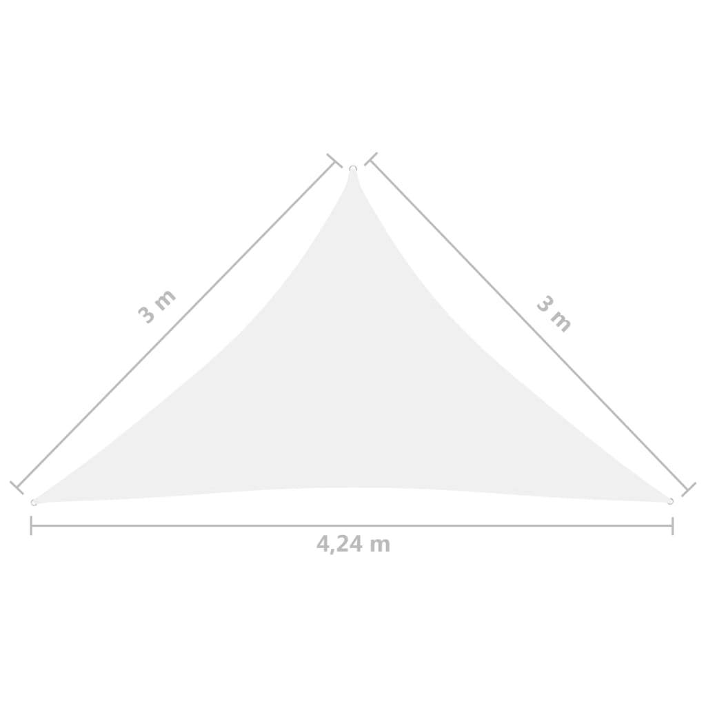 Zonnescherm driehoekig 3x3x4,24 m oxford stof wit