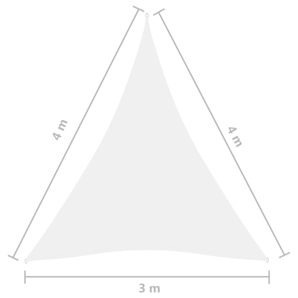 Zonnescherm Driehoekig 3X4X4 M Oxford Stof Wit 3 x 4 x 4 m