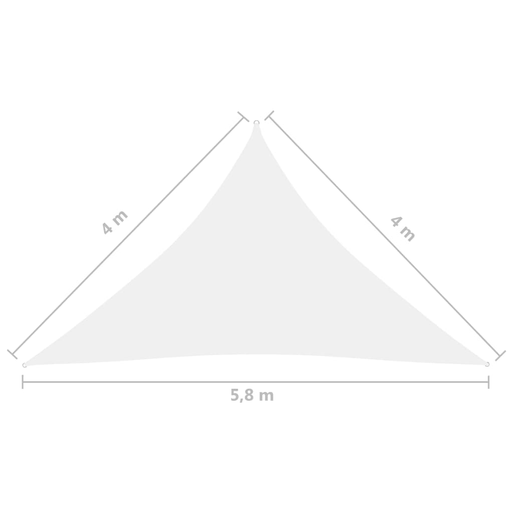 Zonnescherm Driehoekig 4X4X5,8 M Oxford Stof Wit 4 x 4 x 5.8 m