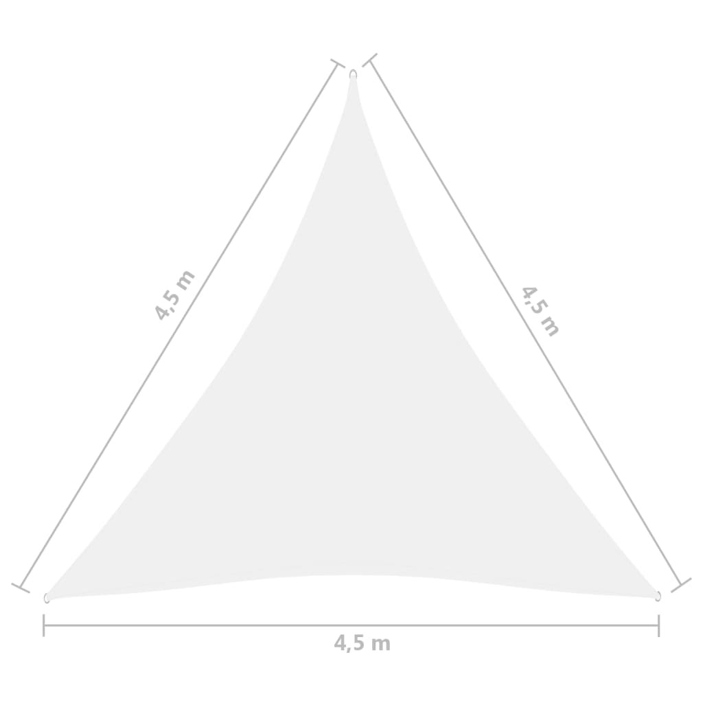 Zonnescherm Driehoekig 4,5X4,5X4,5 M Oxford Stof Wit 4.5 x 4.5 x 4.5 m