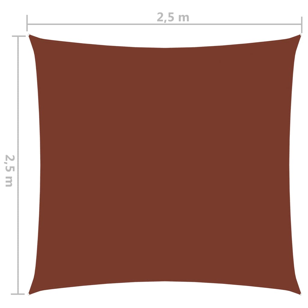 Zonnescherm vierkant 2,5x2,5 m oxford stof terraccota