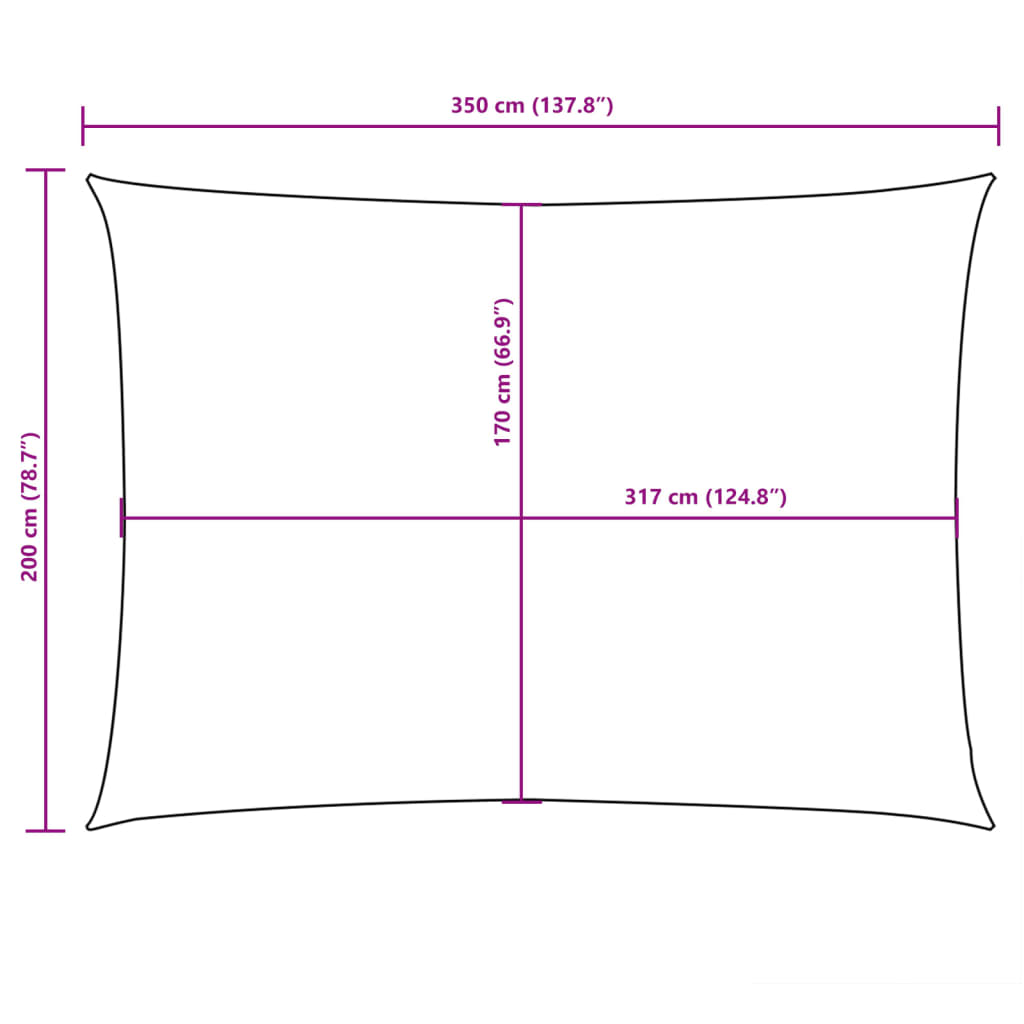 Zonnescherm rechthoekig 2x3,5 m oxford stof terracottakleurig