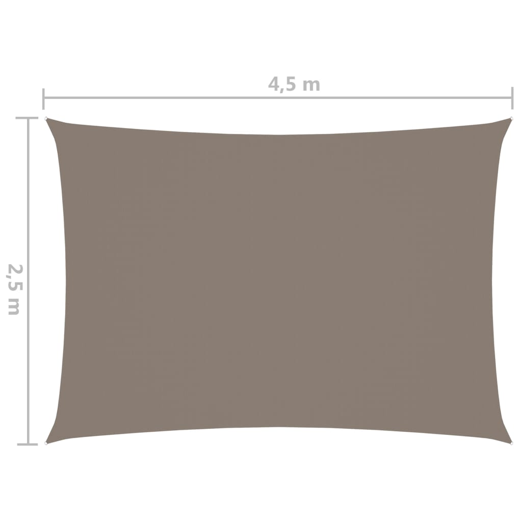 Zonnescherm rechthoekig 2,5x4,5 m oxford stof taupe