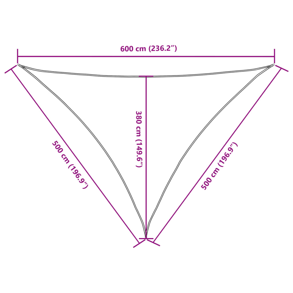 Zonnescherm driehoekig 5x5x6 m oxford stof donkergroen