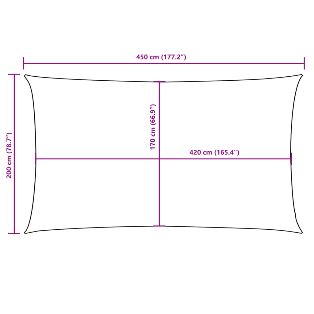 Zonnescherm rechthoekig 2x4,5 m oxford stof geel