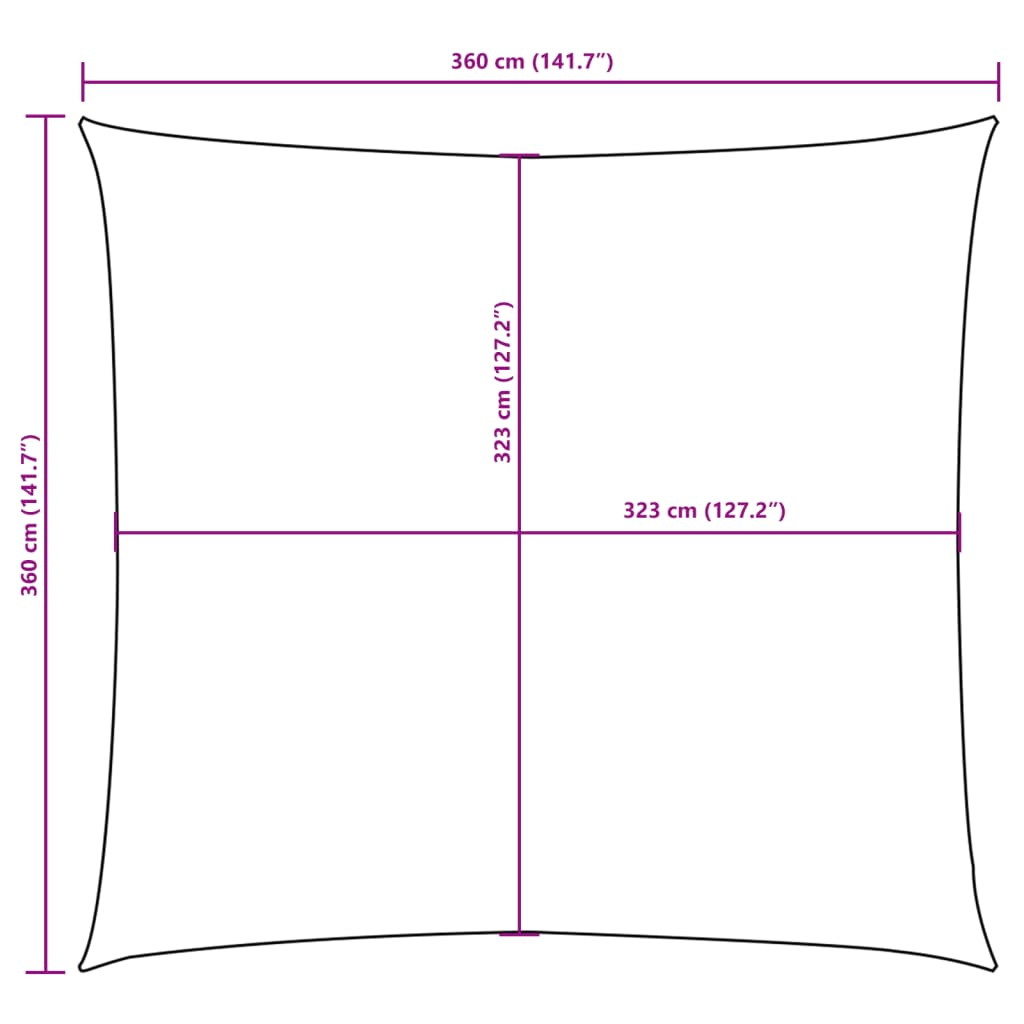 Zonnescherm Vierkant 3,6X3,6 M Oxford Stof Rood 3.6 x 3.6 m