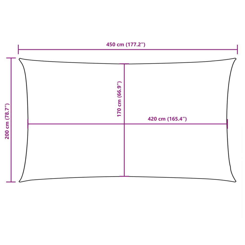 Zonnescherm rechthoekig 2x4,5 m oxford stof rood
