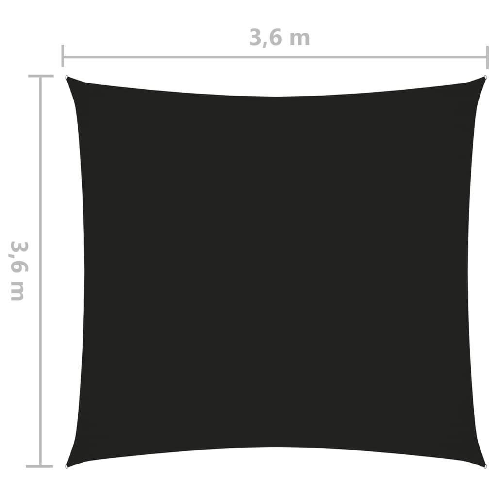 Zonnescherm Vierkant 3,6X3,6 M Oxford Stof Zwart 3.6 x 3.6 m