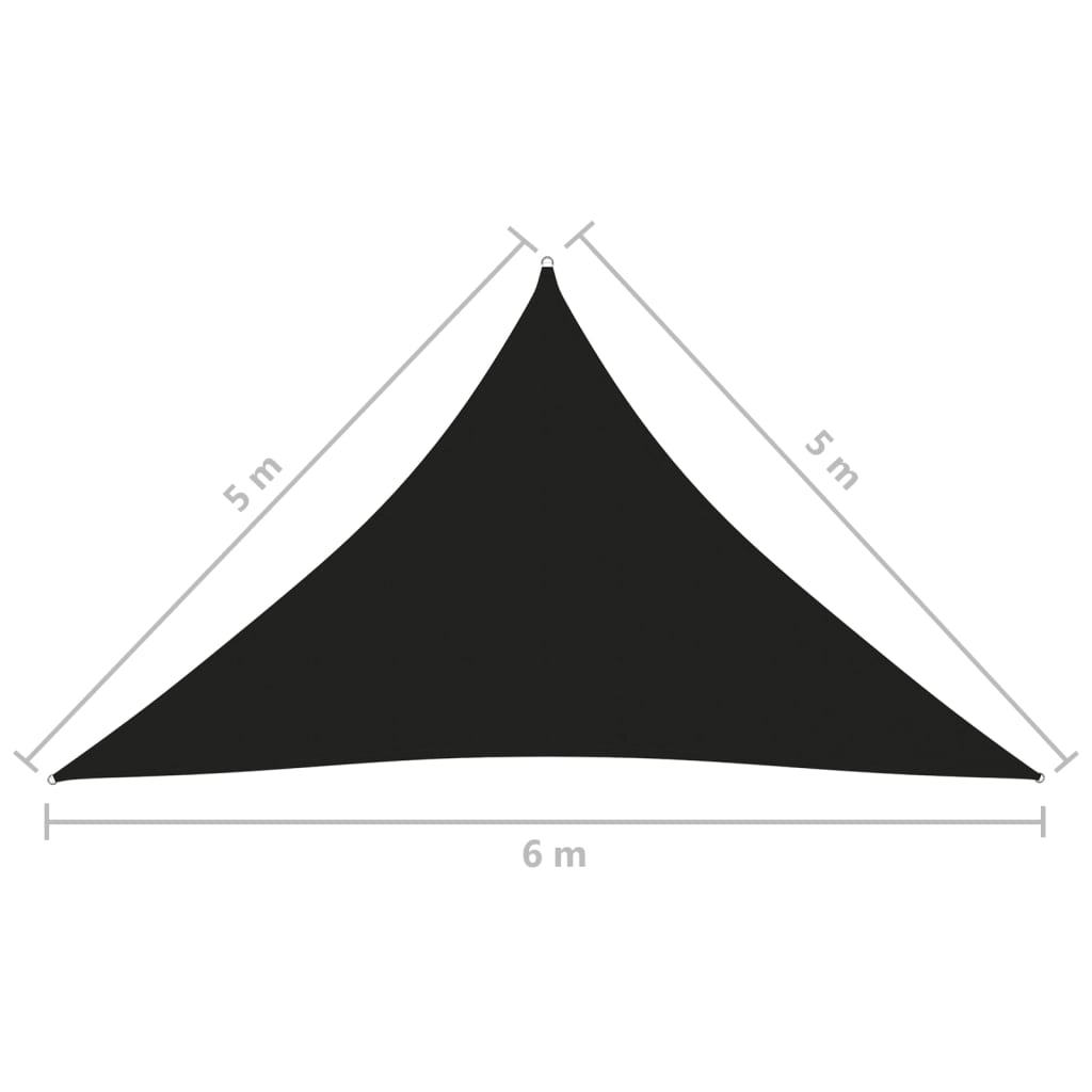 Zonnescherm Driehoekig 5X5X6 M Oxford Stof Zwart 5 x 5 x 6 m