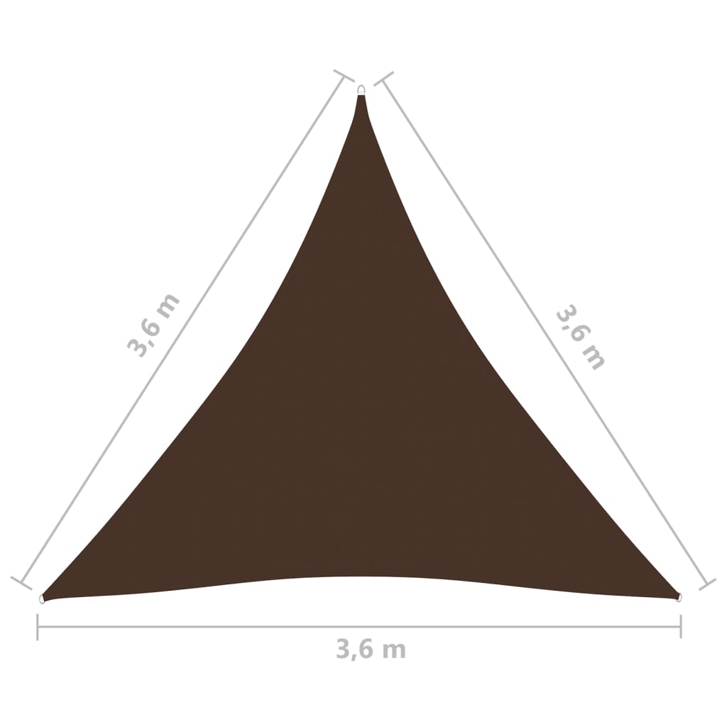 Zonnescherm Driehoekig 3,6X3,6X3,6 M Oxford Stof Bruin 3.6 x 3.6 x 3.6 m