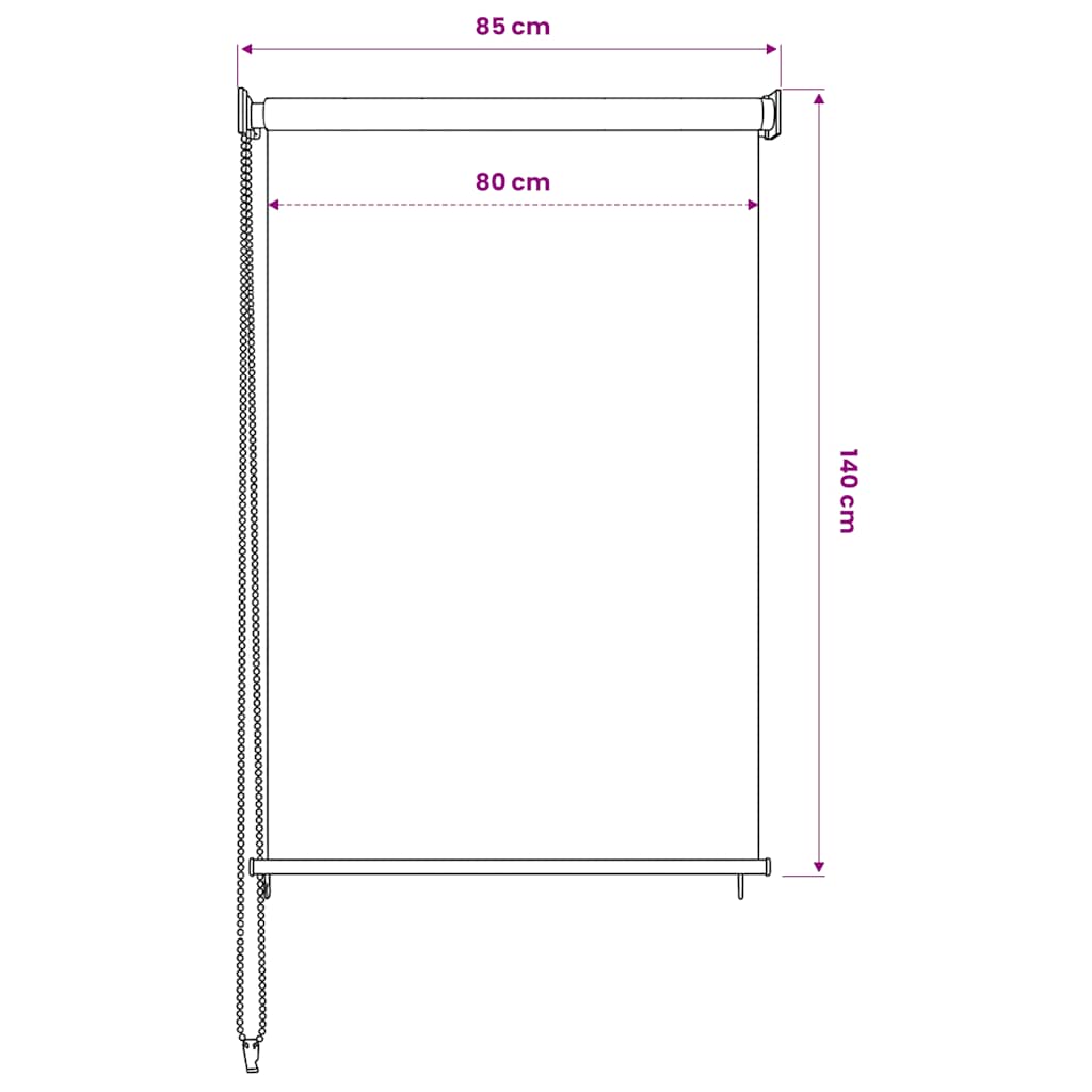 Rolgordijn voor buiten 85(B)x140(H) cm beige