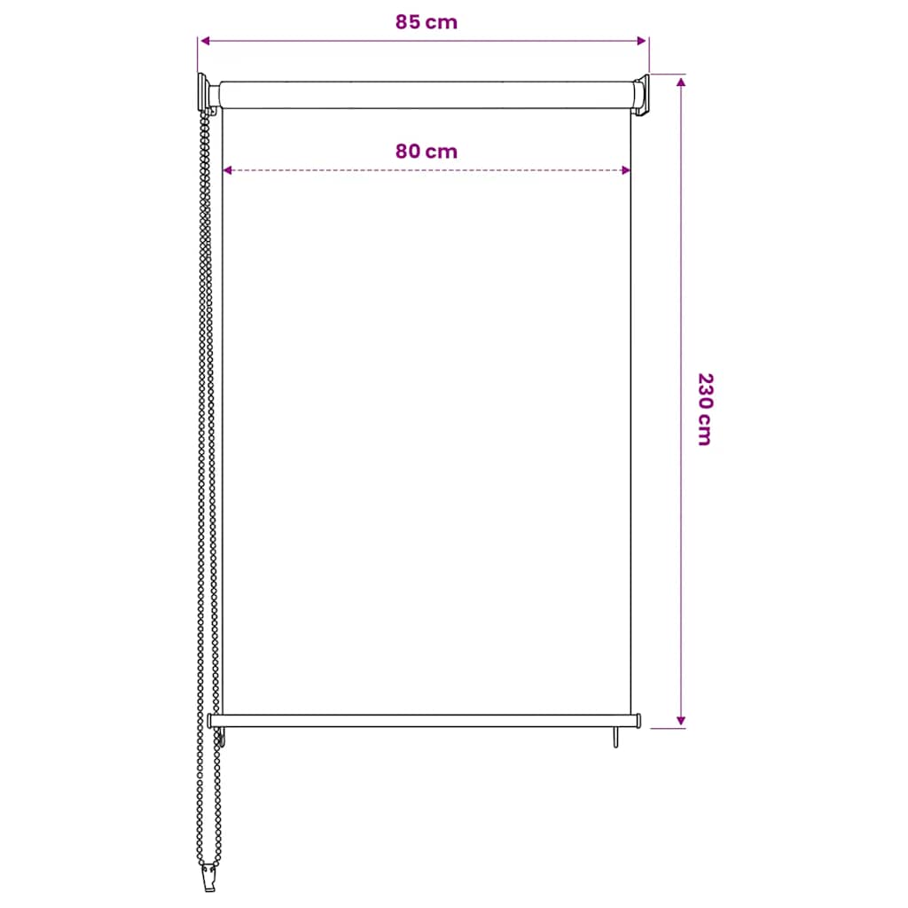 Rolgordijn voor buiten 85(B)x230(H) cm beige