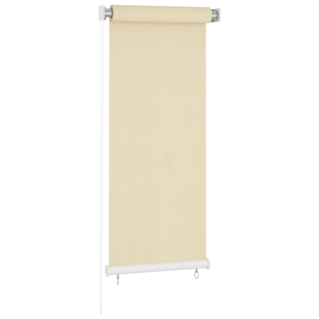Rolgordijn voor buiten 65(B)x140(H) cm HDPE crèmekleurig