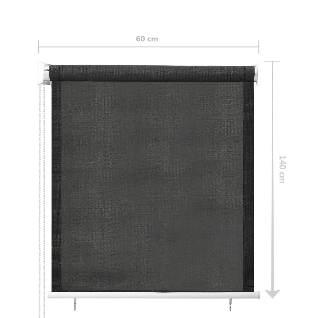 Rolgordijn voor buiten 65(B)x140(H) cm antracietkleurig
