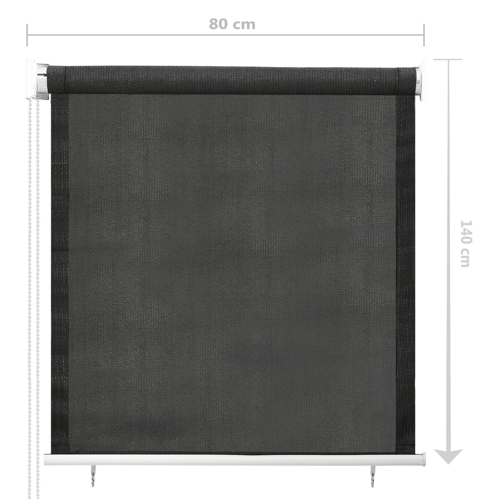 Rolgordijn voor buiten 85(B)x140(H) cm antracietkleurig