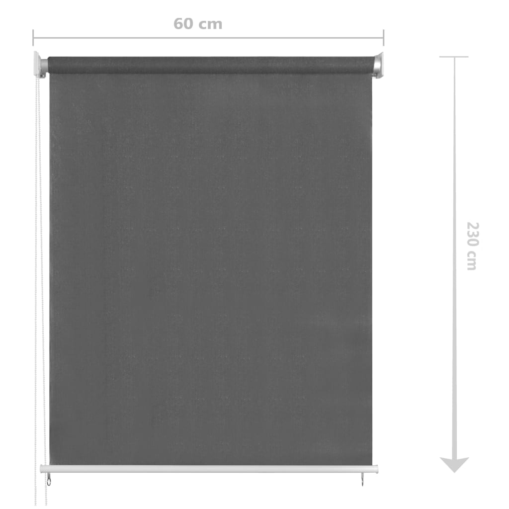 Rolgordijn voor buiten 65(B)x230(H) cm antracietkleurig