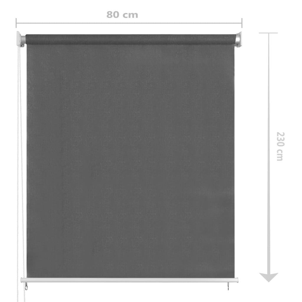 Rolgordijn voor buiten 85(B)x230(H) cm antracietkleurig