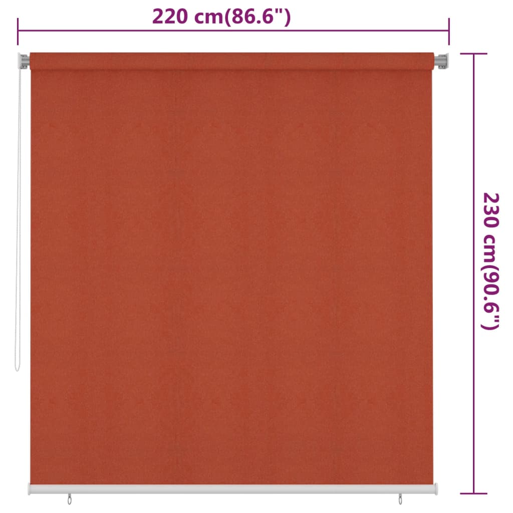 Rolgordijn voor buiten 225(B)x230(H) cm HDPE terracottakleurig