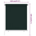 Rolgordijn voor buiten 125(B)x140(H) cm HDPE donkergroen