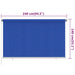 Rolgordijn voor buiten 245(B)x140(H) cm HDPE blauw