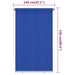 Rolgordijn voor buiten 145(B)x230(H) cm HDPE blauw