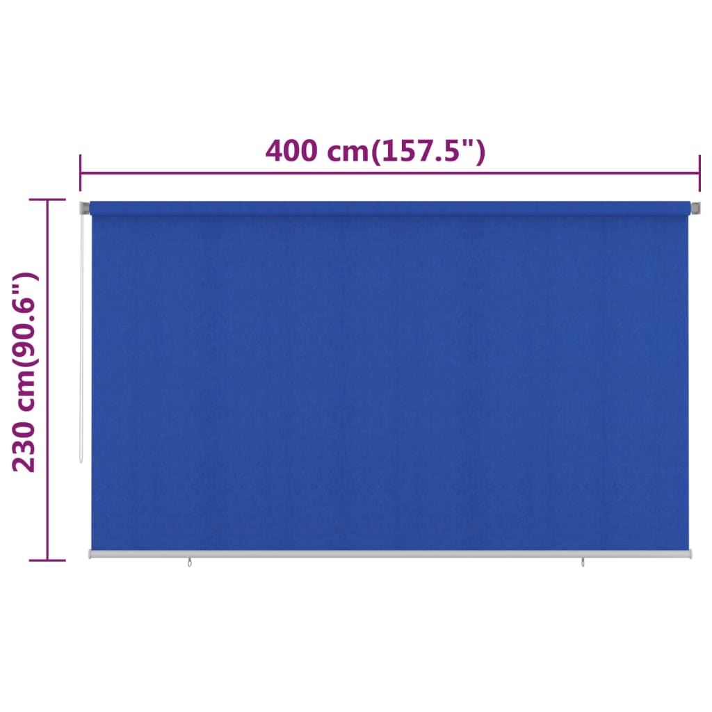 Rolgordijn voor buiten 405(B)x230(H) cm HDPE blauw