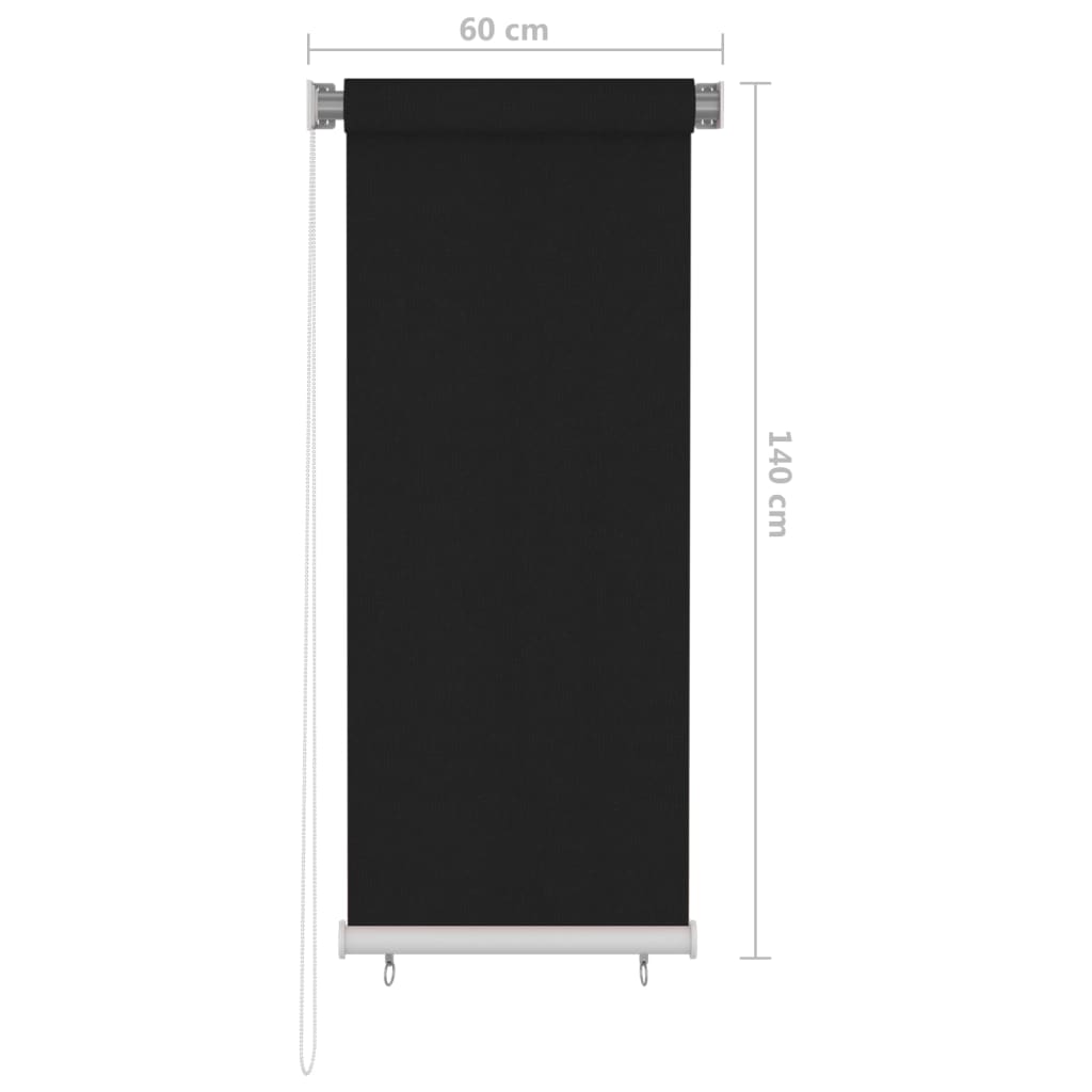 Rolgordijn voor buiten 65(B)x140(H) cm zwart