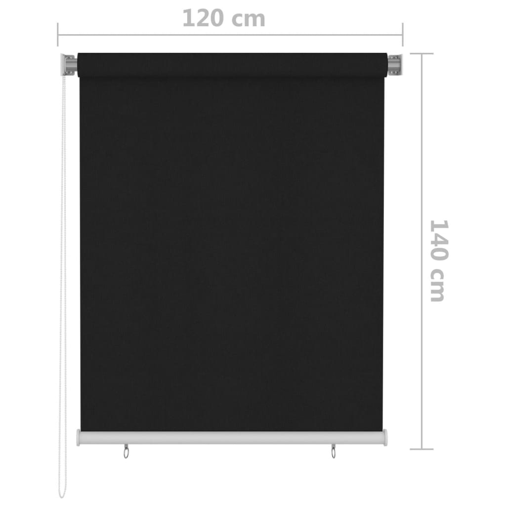Rolgordijn voor buiten 125(B)x140(H) cm zwart