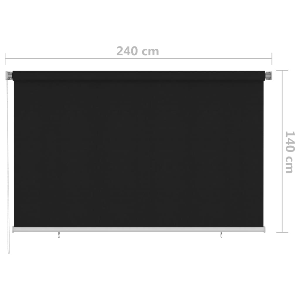 Rolgordijn voor buiten 245(B)x140(H) cm zwart